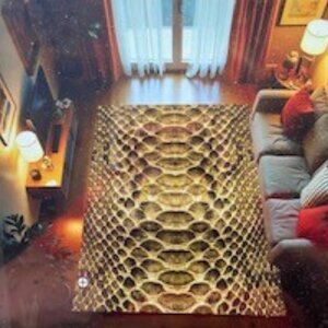 NEW NEVER USED Imported Designer Snakeskin Print Rug  5 FT X 7 FT APPROX